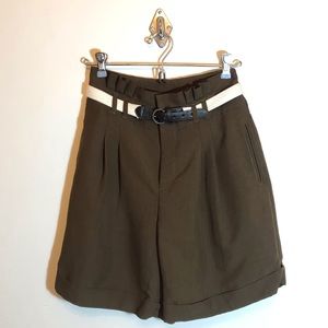 Anthropologie Tailored Cuff Shorts & Belt …